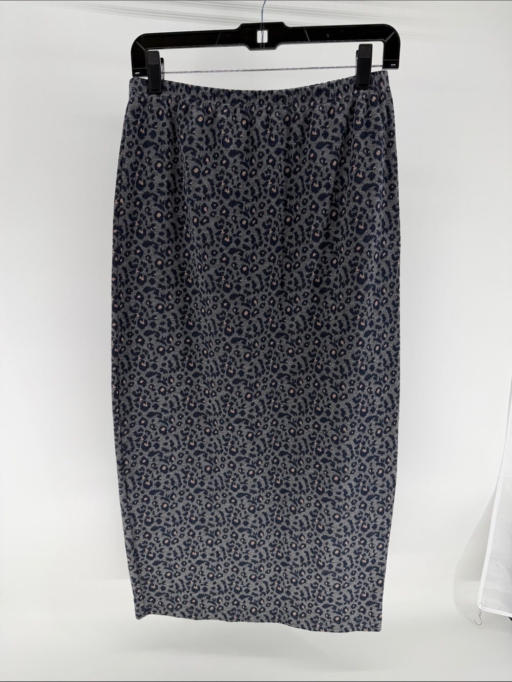 Leopard Print Navy Pencil Skirt NUGGLES small 34”